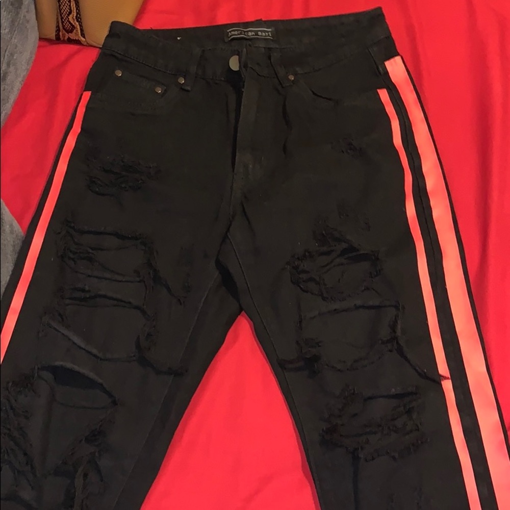 Forever 21 “American Bazi” ripped black pants